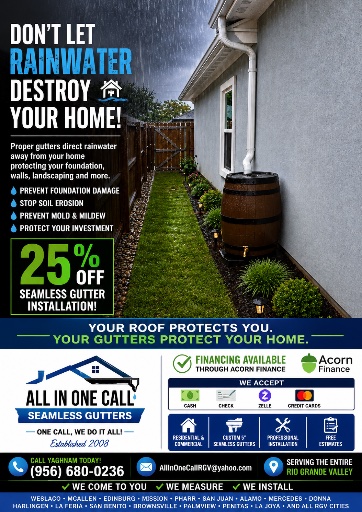 All In One Call Seamless Gutters logo